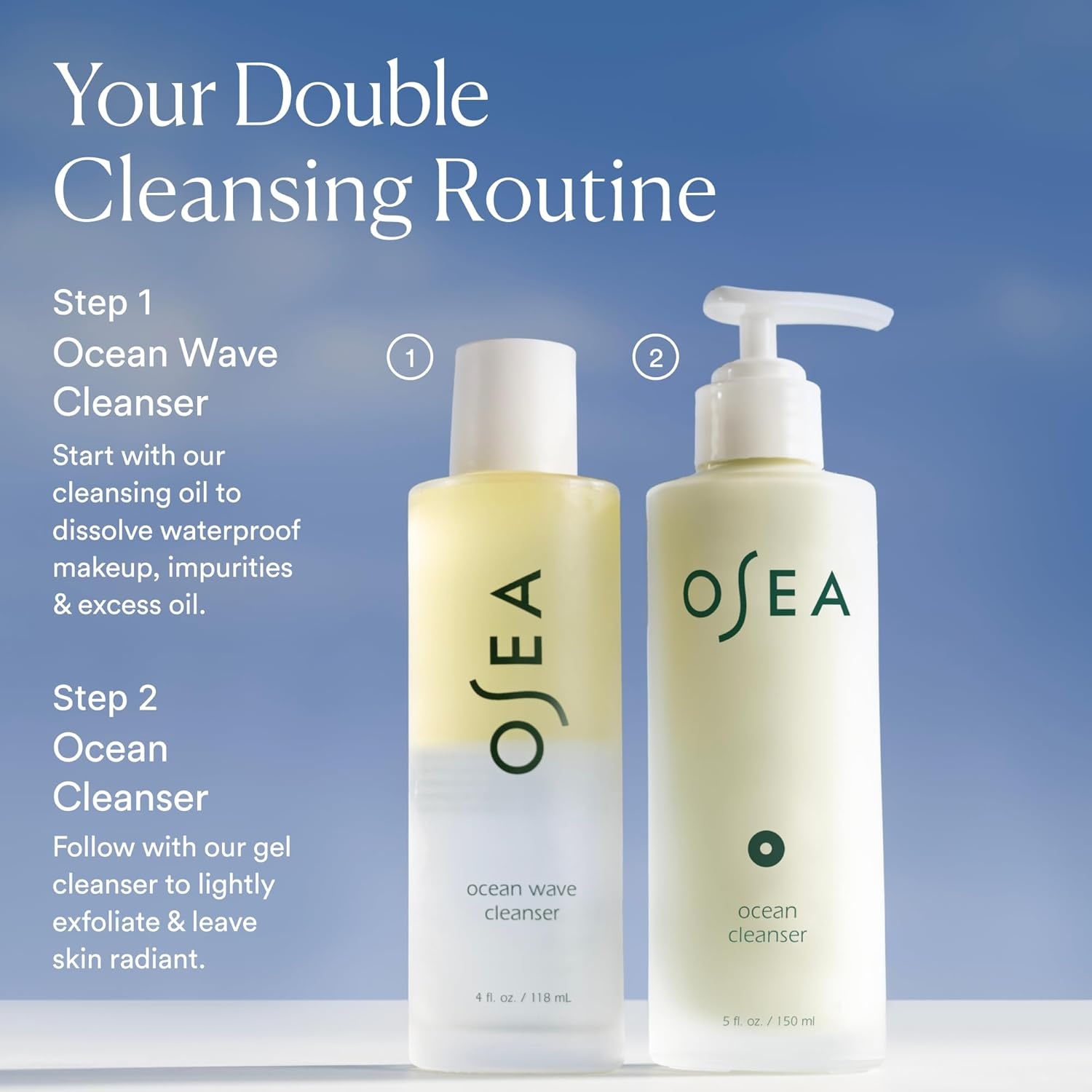 image:imageOSEA Ocean Wave Cleanser Makeup Remover Cleansing Oil BiPhase Oil Cleanser for Waterproof Makeup Lightweight Hydrating Formula4 Fl Oz Pack of 1