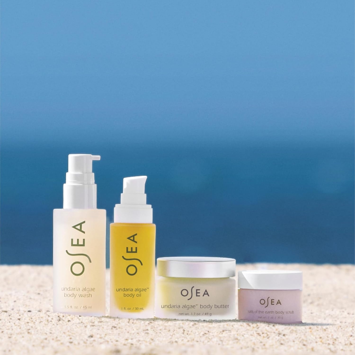 image:imageOSEA Bodycare Bestsellers Skincare Set 4piece Body Travel Set 1oz Body Oil Body Butter Body Scrub amp Body Wash