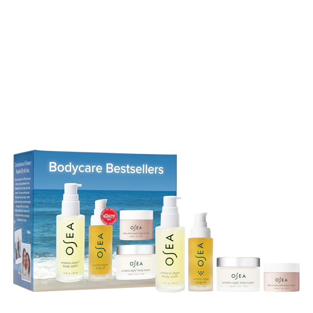 image:imageOSEA Bodycare Bestsellers Skincare Set 4piece Body Travel Set 1oz Body Oil Body Butter Body Scrub amp Body Wash