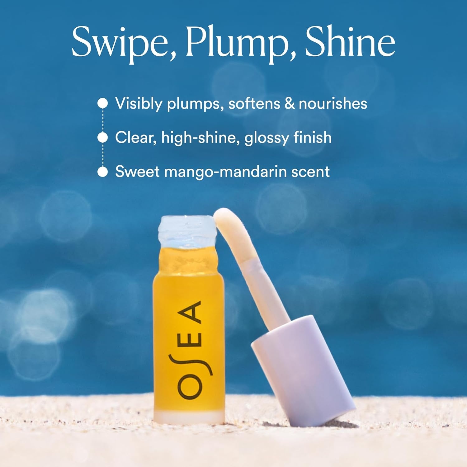 image:imageOSEA Hyaluronic Lip Oil Booster Clean Beauty Lip Oil for Plump Glossy Hydrated Lips Nourishing Seaweed amp Meadowfoam Oil Vegan NonSticky HighShine Finish Hydrates