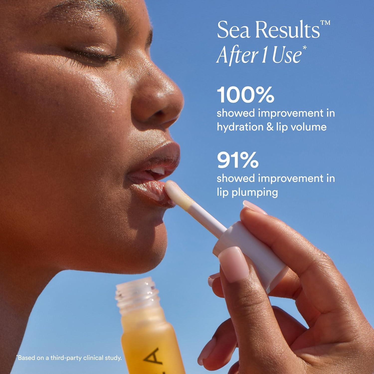 image:imageOSEA Hyaluronic Lip Oil Booster Clean Beauty Lip Oil for Plump Glossy Hydrated Lips Nourishing Seaweed amp Meadowfoam Oil Vegan NonSticky HighShine Finish Hydrates